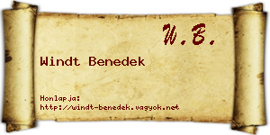 Windt Benedek névjegykártya